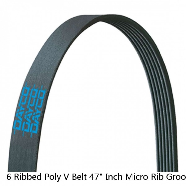 6 Ribbed Poly V Belt 47" Inch Micro Rib Groove Flat Belt Metric 470J6 470 J 6 #1 image